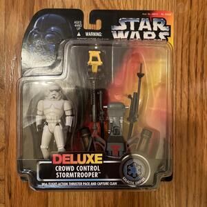 Kenner Star Wars Power Of The Force Deluxe Crowd Control Stormtrooper Action...